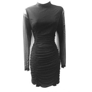 Windsor - Black Ruched Mini Dress